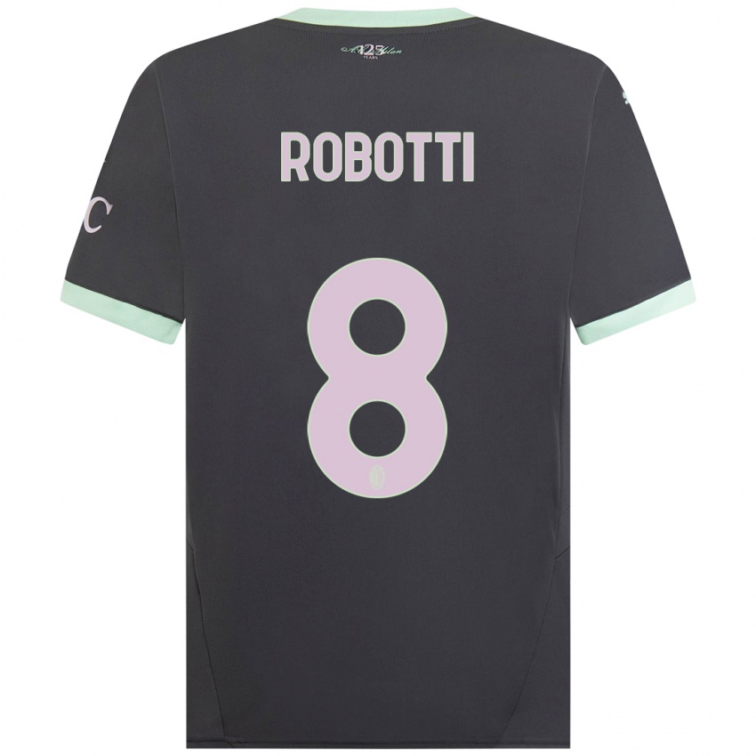 Niño Camiseta Giovanni Robotti #8 Gris Equipación Tercera 2024/25 La Camisa México