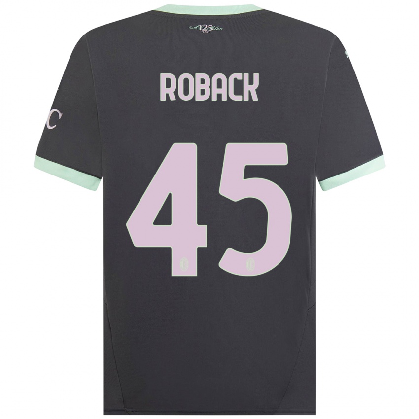 Niño Camiseta Emil Roback #45 Gris Equipación Tercera 2024/25 La Camisa México