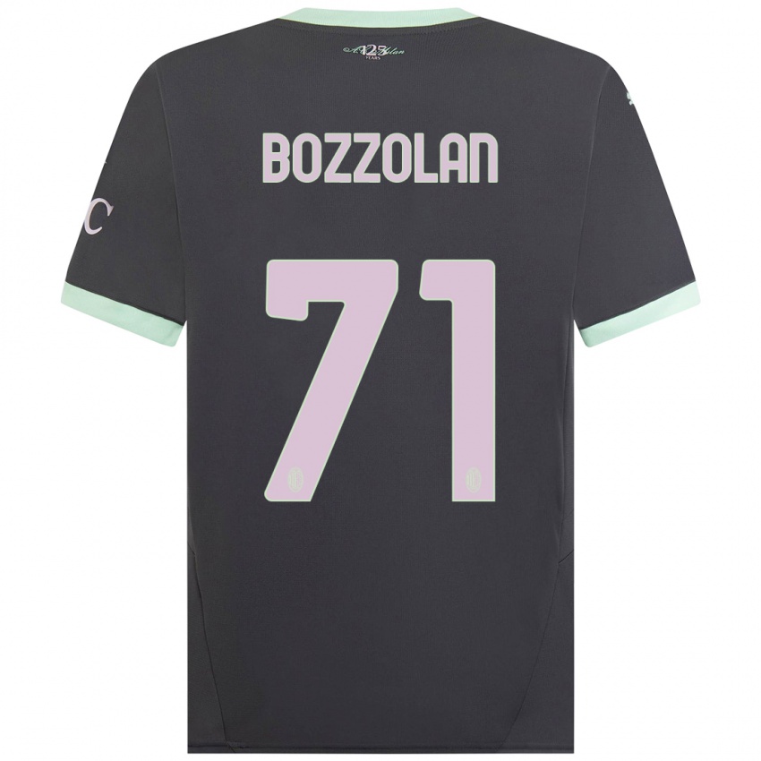 Niño Camiseta Andrea Bozzolan #71 Gris Equipación Tercera 2024/25 La Camisa México