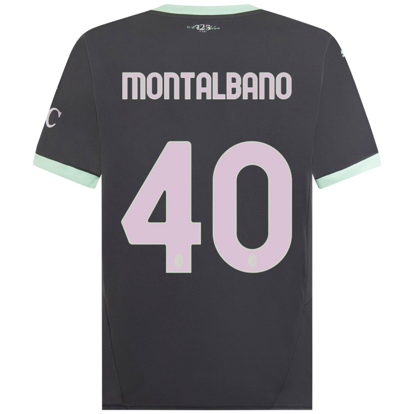 Niño Camiseta Nicolo Montalbano #40 Gris Equipación Tercera 2024/25 La Camisa México