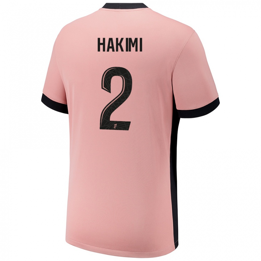 Niño Camiseta Achraf Hakimi #2 Rosa Óxido Equipación Tercera 2024/25 La Camisa México