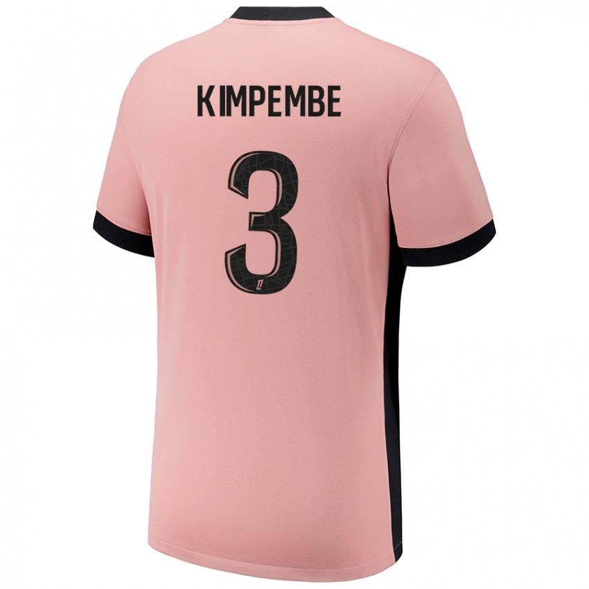 Niño Camiseta Presnel Kimpembe #3 Rosa Óxido Equipación Tercera 2024/25 La Camisa México