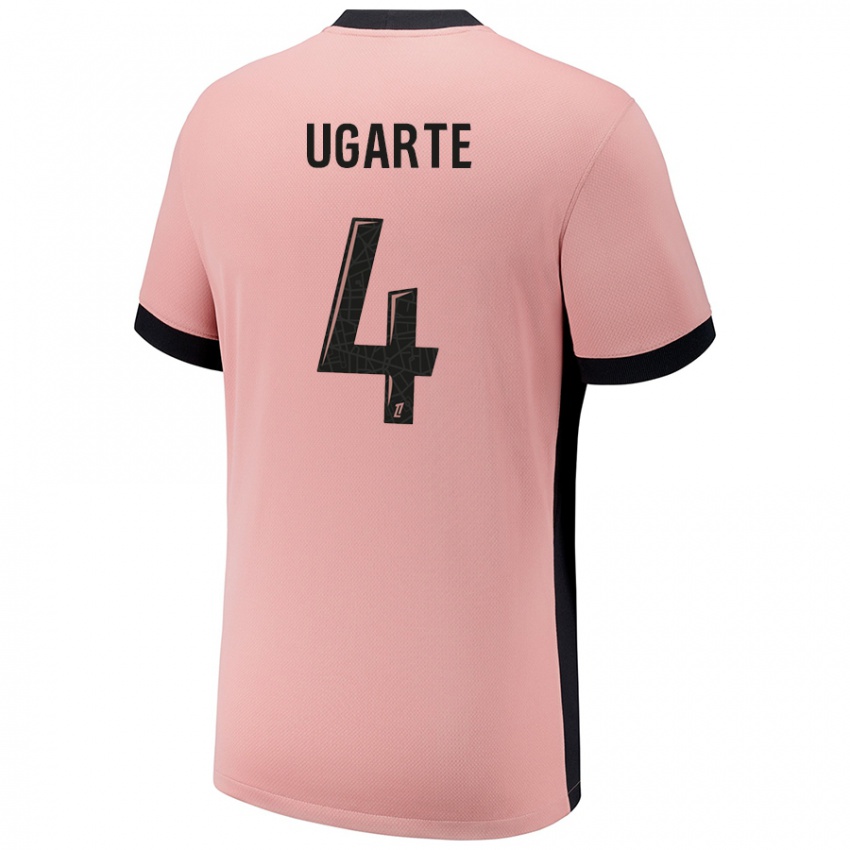 Niño Camiseta Manuel Ugarte #4 Rosa Óxido Equipación Tercera 2024/25 La Camisa México