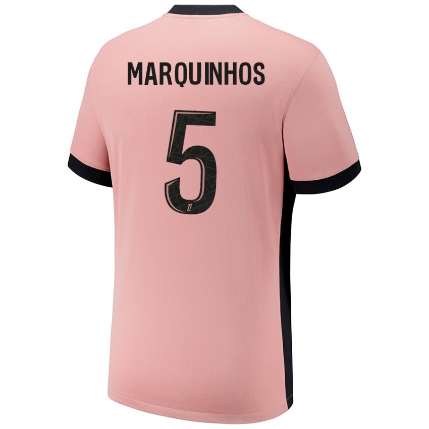 Niño Camiseta Marquinhos #5 Rosa Óxido Equipación Tercera 2024/25 La Camisa México