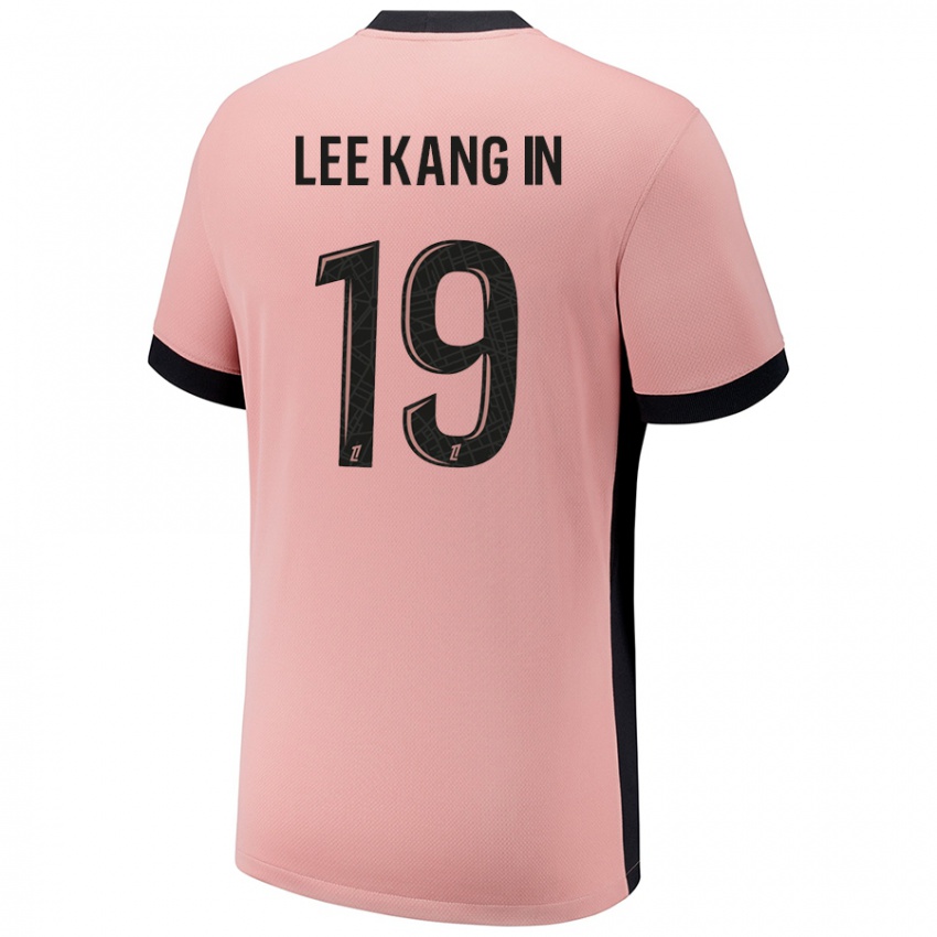 Niño Camiseta Kang-In Lee #19 Rosa Óxido Equipación Tercera 2024/25 La Camisa México