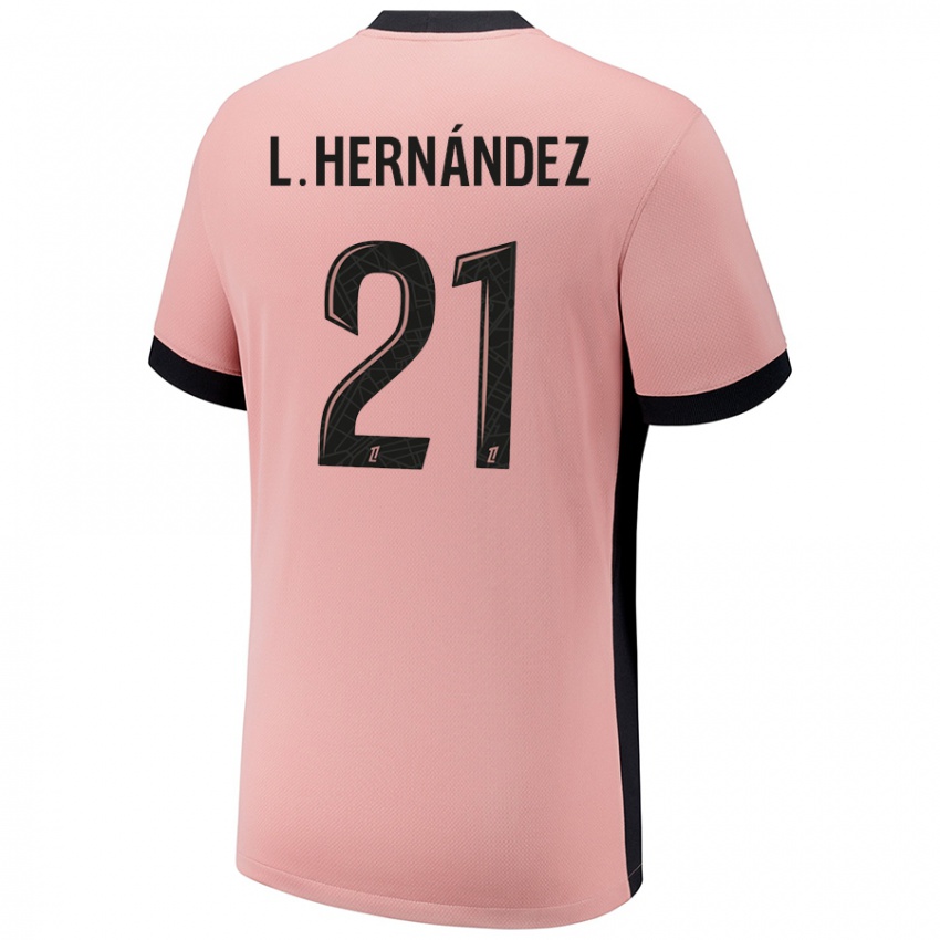 Niño Camiseta Lucas Hernandez #21 Rosa Óxido Equipación Tercera 2024/25 La Camisa México