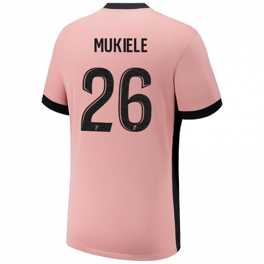 Niño Camiseta Nordi Mukiele #26 Rosa Óxido Equipación Tercera 2024/25 La Camisa México