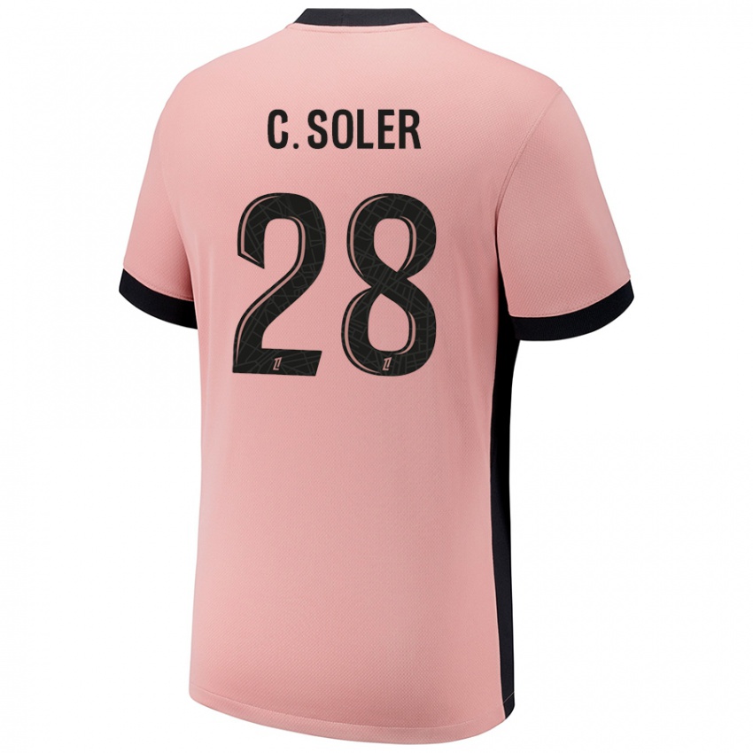 Niño Camiseta Carlos Soler #28 Rosa Óxido Equipación Tercera 2024/25 La Camisa México