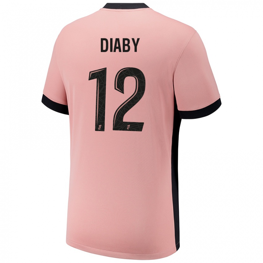 Niño Camiseta Ibrahima Diaby #12 Rosa Óxido Equipación Tercera 2024/25 La Camisa México