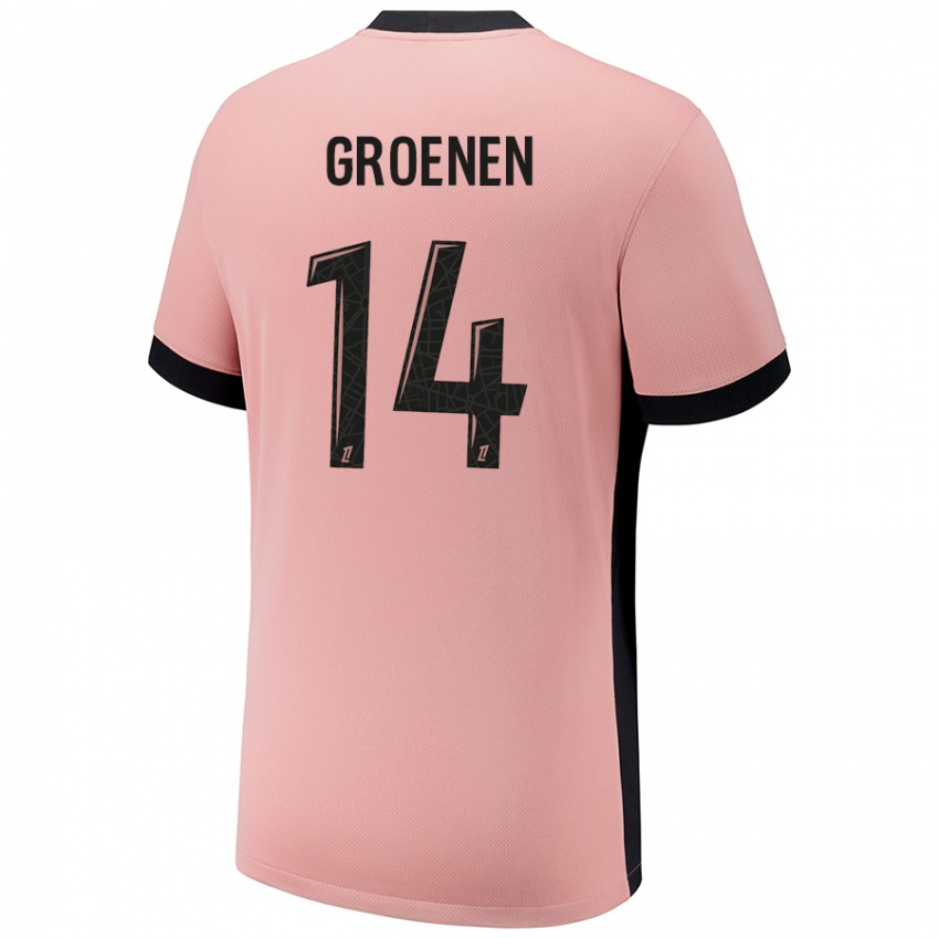 Niño Camiseta Jackie Groenen #14 Rosa Óxido Equipación Tercera 2024/25 La Camisa México