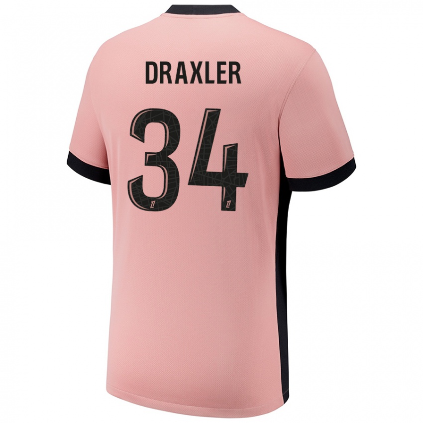 Niño Camiseta Julian Draxler #34 Rosa Óxido Equipación Tercera 2024/25 La Camisa México