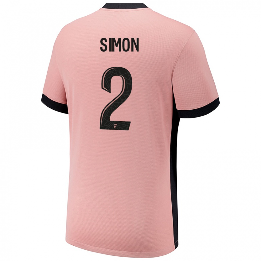 Niño Camiseta Benedicte Simon #2 Rosa Óxido Equipación Tercera 2024/25 La Camisa México