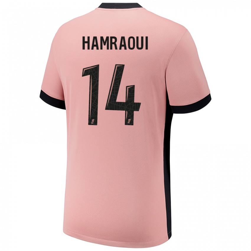 Niño Camiseta Kheira Hamraoui #14 Rosa Óxido Equipación Tercera 2024/25 La Camisa México