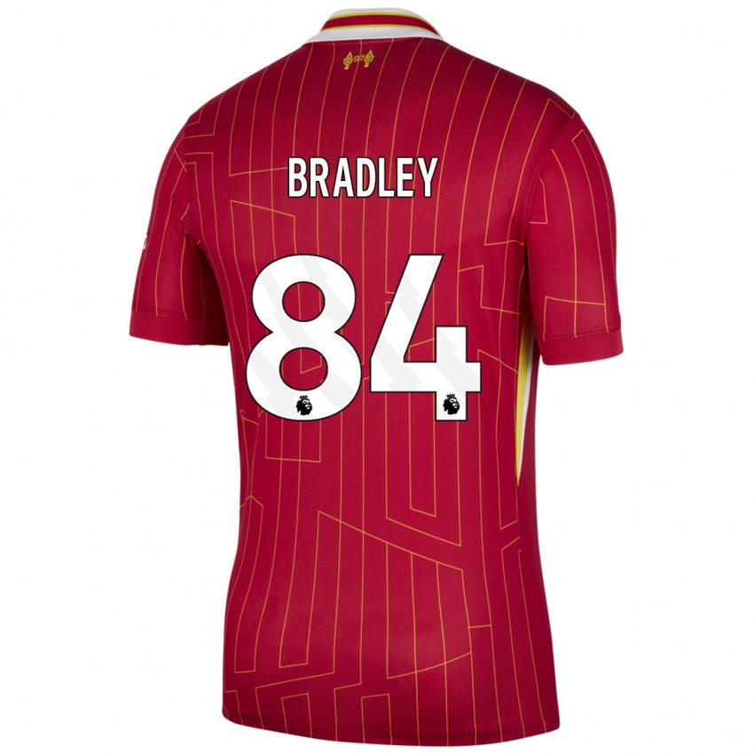 Hombre Camiseta Conor Bradley #84 Rojo Amarillo Blanco 1ª Equipación 2024/25 La Camisa México