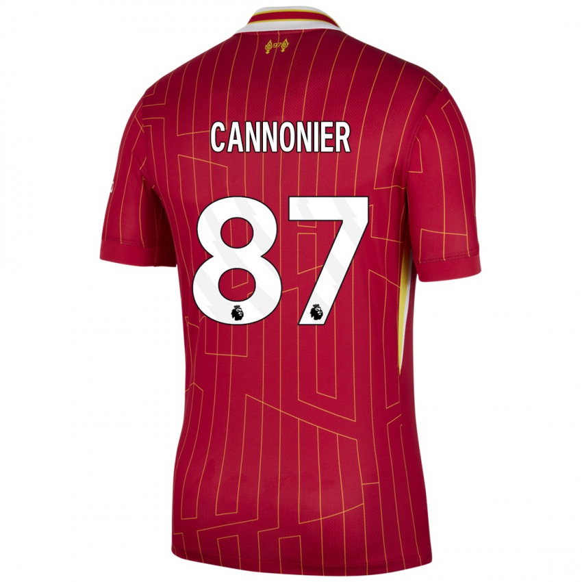 Hombre Camiseta Oakley Cannonier #87 Rojo Amarillo Blanco 1ª Equipación 2024/25 La Camisa México