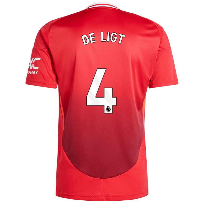 Hombre Camiseta Matthijs De Ligt #4 Rojo Brillante 1ª Equipación 2024/25 La Camisa México