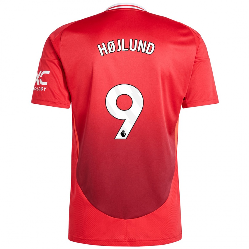 Hombre Camiseta Rasmus Højlund #9 Rojo Brillante 1ª Equipación 2024/25 La Camisa México