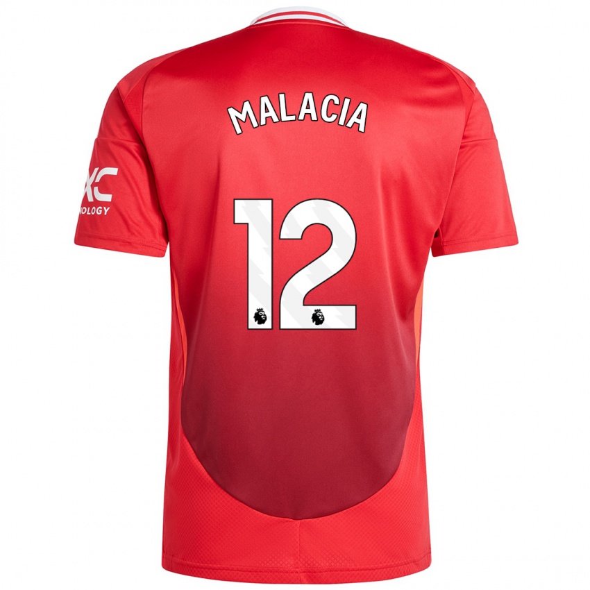 Hombre Camiseta Tyrell Malacia #12 Rojo Brillante 1ª Equipación 2024/25 La Camisa México