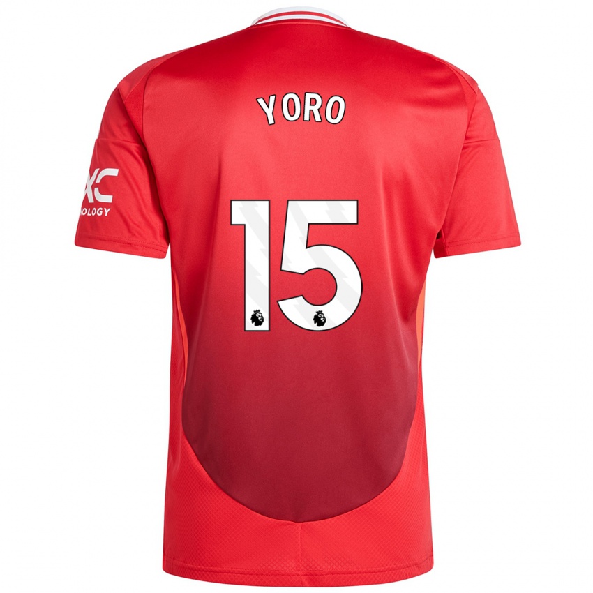 Hombre Camiseta Leny Yoro #15 Rojo Brillante 1ª Equipación 2024/25 La Camisa México