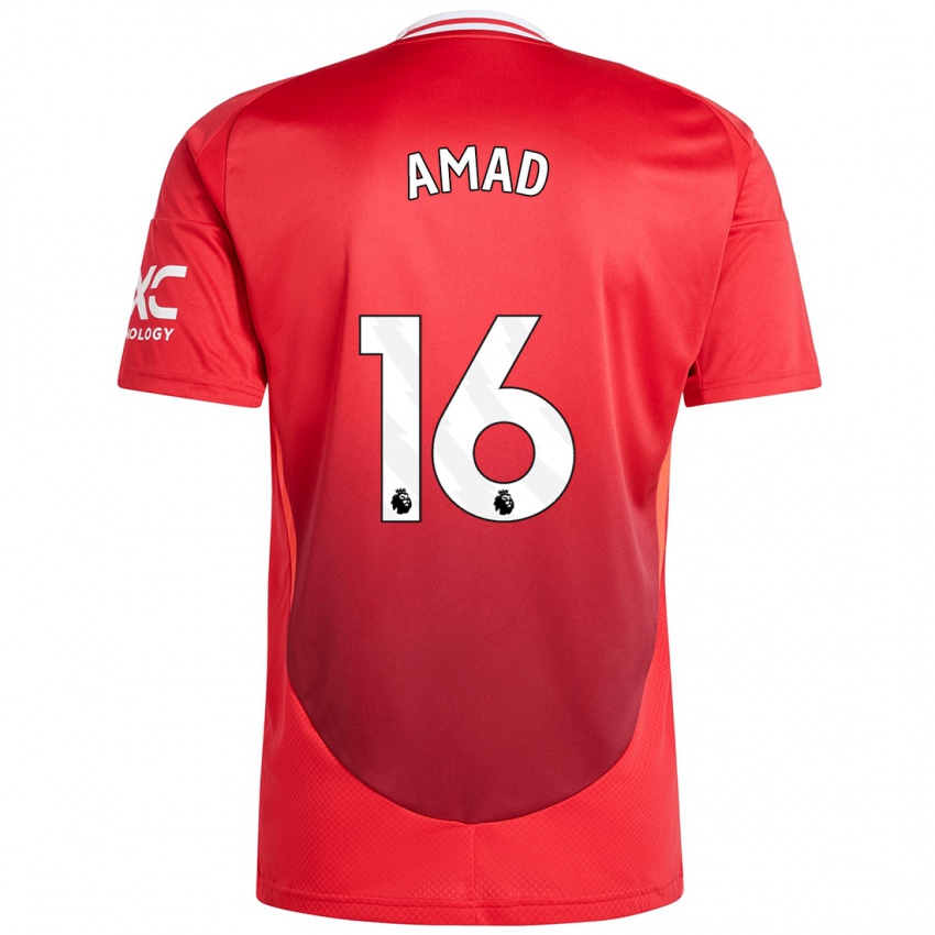 Hombre Camiseta Amad Diallo #16 Rojo Brillante 1ª Equipación 2024/25 La Camisa México