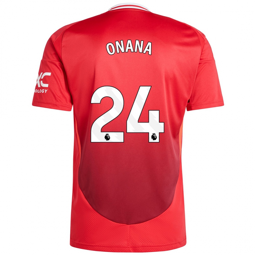 Hombre Camiseta Andre Onana #24 Rojo Brillante 1ª Equipación 2024/25 La Camisa México