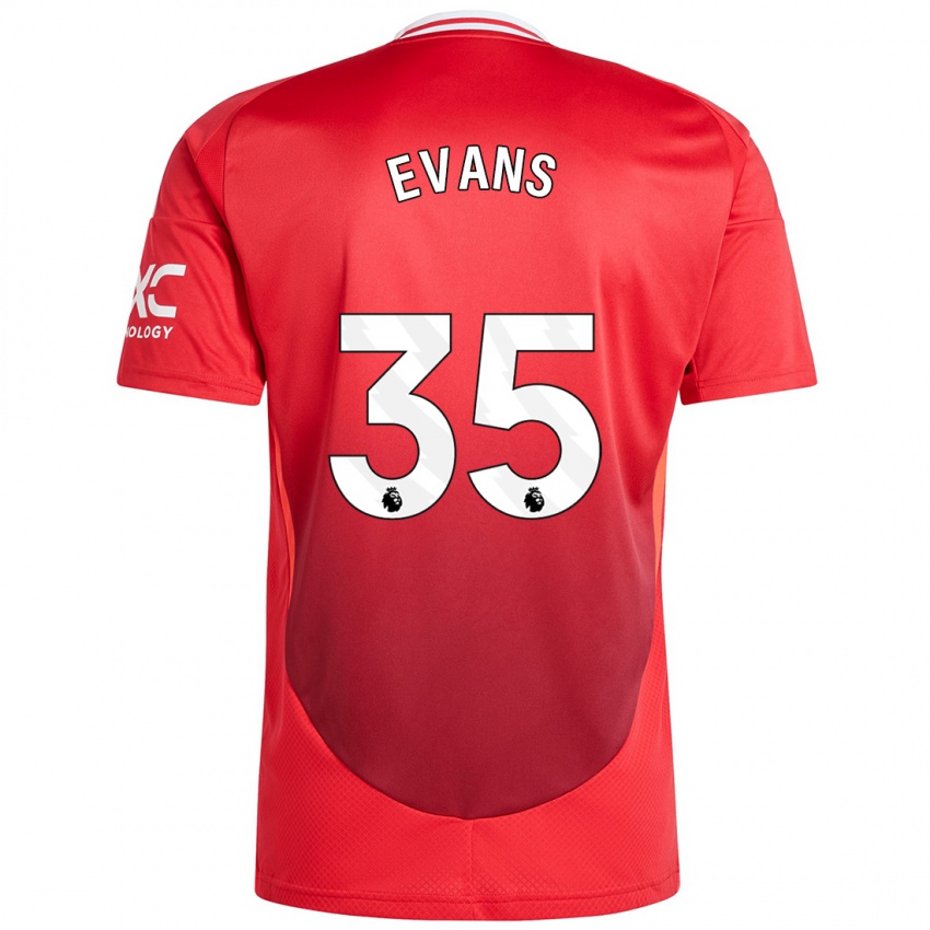 Hombre Camiseta Jonny Evans #35 Rojo Brillante 1ª Equipación 2024/25 La Camisa México