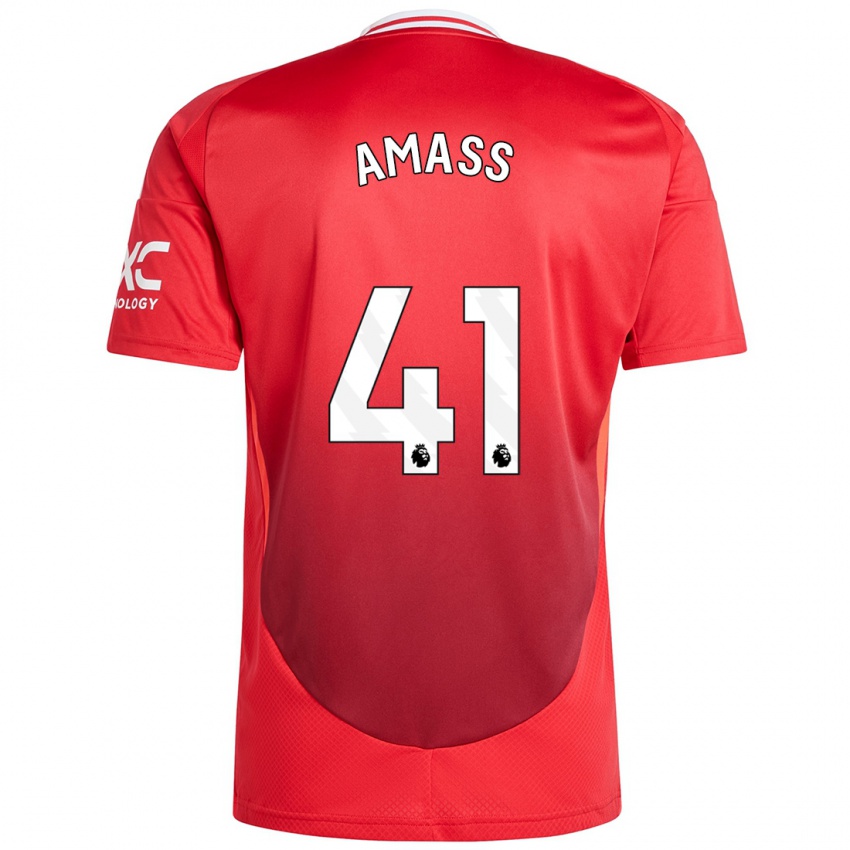 Hombre Camiseta Harry Amass #41 Rojo Brillante 1ª Equipación 2024/25 La Camisa México