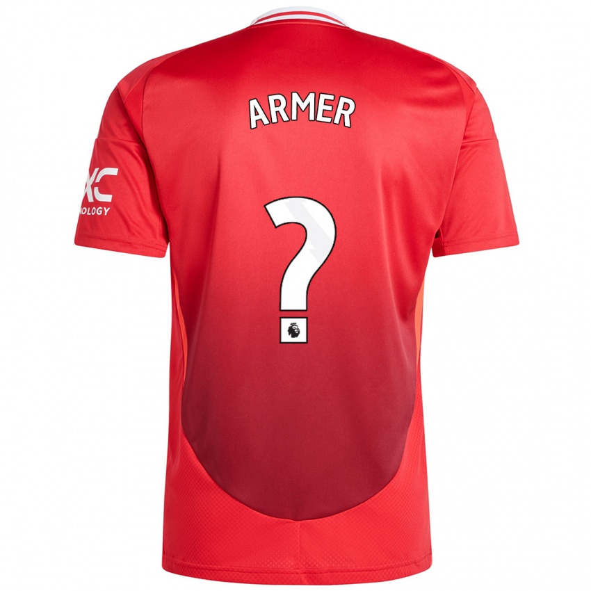 Hombre Camiseta Daniel Armer #0 Rojo Brillante 1ª Equipación 2024/25 La Camisa México