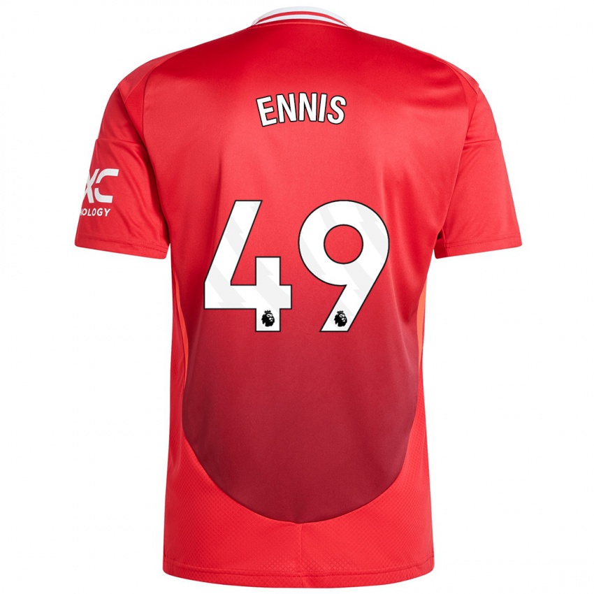 Hombre Camiseta Ethan Ennis #49 Rojo Brillante 1ª Equipación 2024/25 La Camisa México