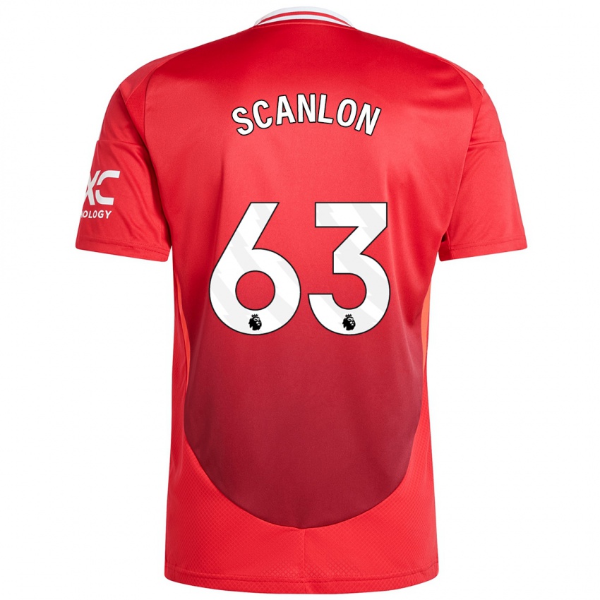 Hombre Camiseta James Scanlon #63 Rojo Brillante 1ª Equipación 2024/25 La Camisa México