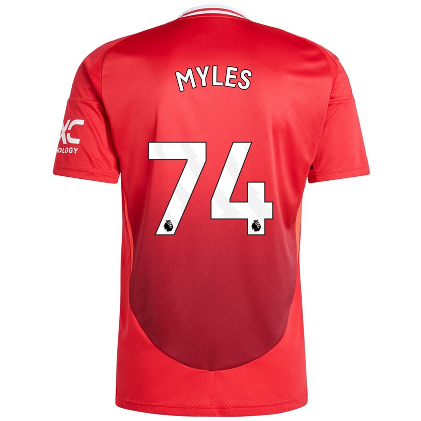 Hombre Camiseta Tom Myles #74 Rojo Brillante 1ª Equipación 2024/25 La Camisa México