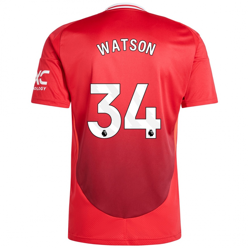 Hombre Camiseta Emma Watson #34 Rojo Brillante 1ª Equipación 2024/25 La Camisa México