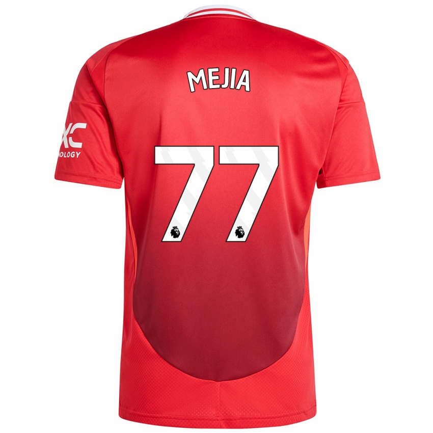 Hombre Camiseta Mateo Mejia #77 Rojo Brillante 1ª Equipación 2024/25 La Camisa México