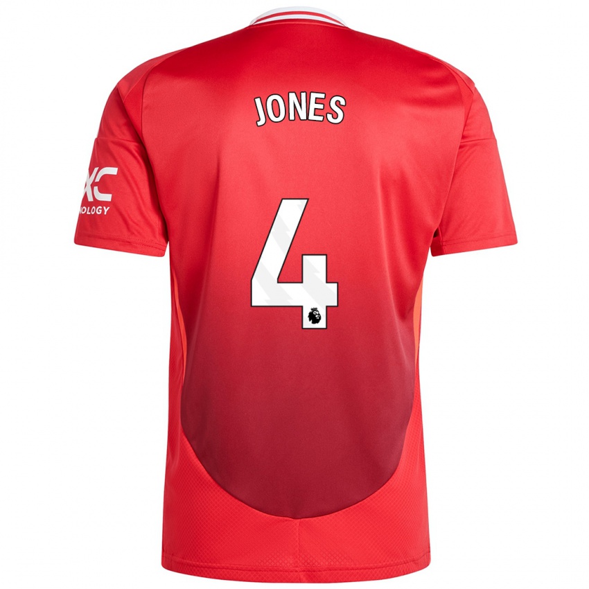 Hombre Camiseta Phil Jones #4 Rojo Brillante 1ª Equipación 2024/25 La Camisa México