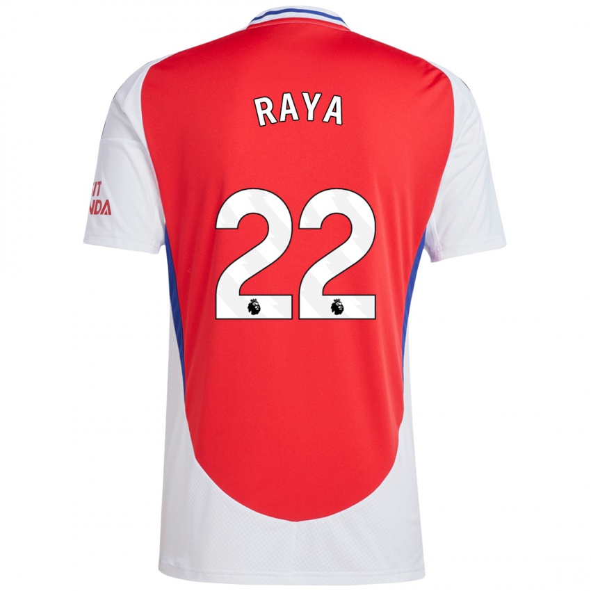 Hombre Camiseta David Raya #22 Rojo Blanco 1ª Equipación 2024/25 La Camisa México