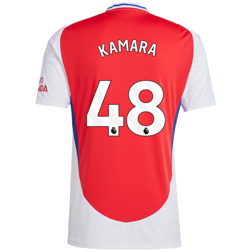 Hombre Camiseta Osman Kamara #48 Rojo Blanco 1ª Equipación 2024/25 La Camisa México