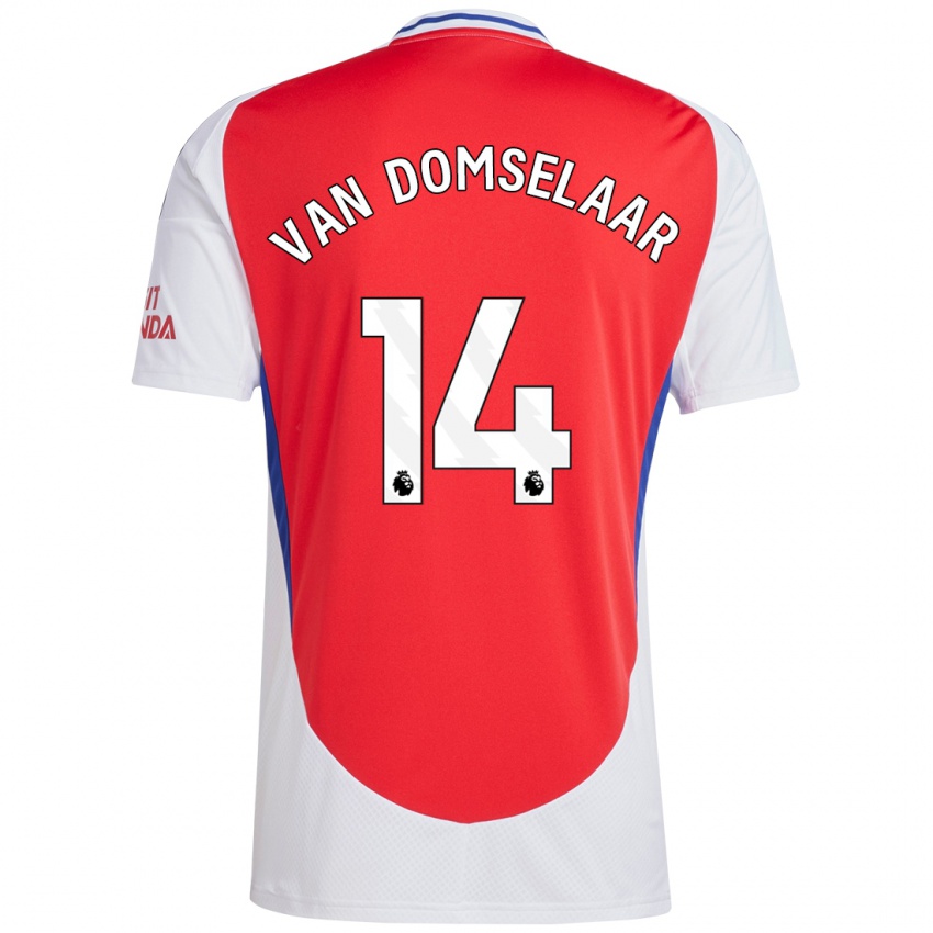 Hombre Camiseta Daphne Van Domselaar #14 Rojo Blanco 1ª Equipación 2024/25 La Camisa México