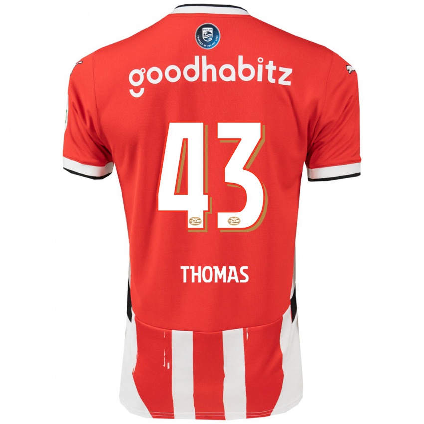 Hombre Camiseta Kealyn Thomas #43 Rojo Blanco 1ª Equipación 2024/25 La Camisa México