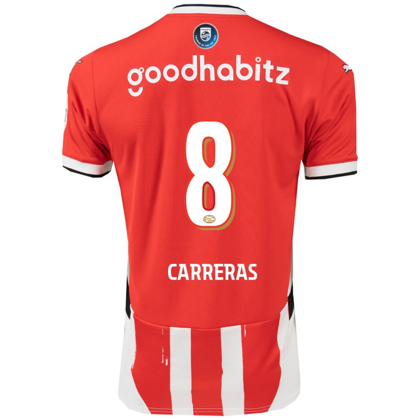 Hombre Camiseta Georgina Carreras #8 Rojo Blanco 1ª Equipación 2024/25 La Camisa México