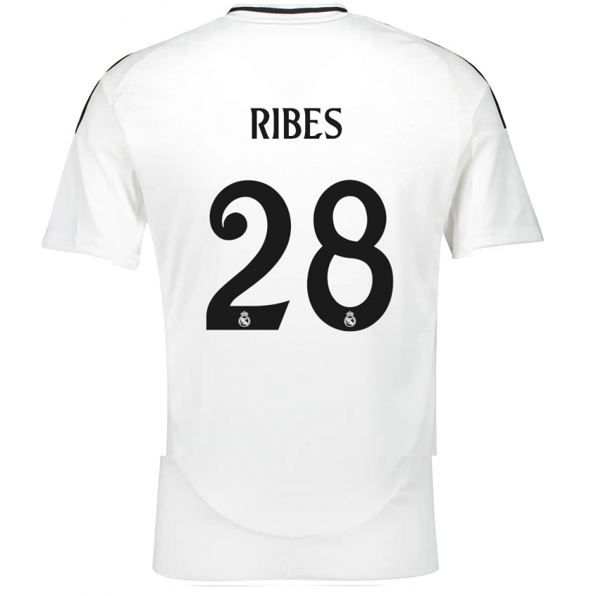 Hombre Camiseta Kike Ribes #28 Blanco 1ª Equipación 2024/25 La Camisa México