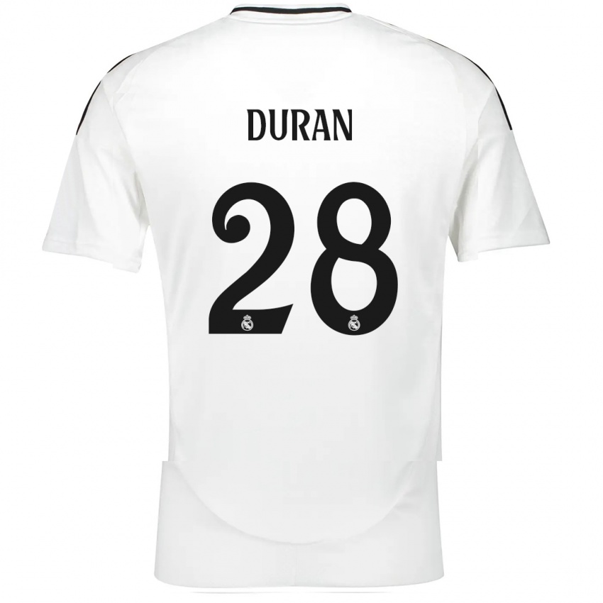 Hombre Camiseta Pol Duran #28 Blanco 1ª Equipación 2024/25 La Camisa México