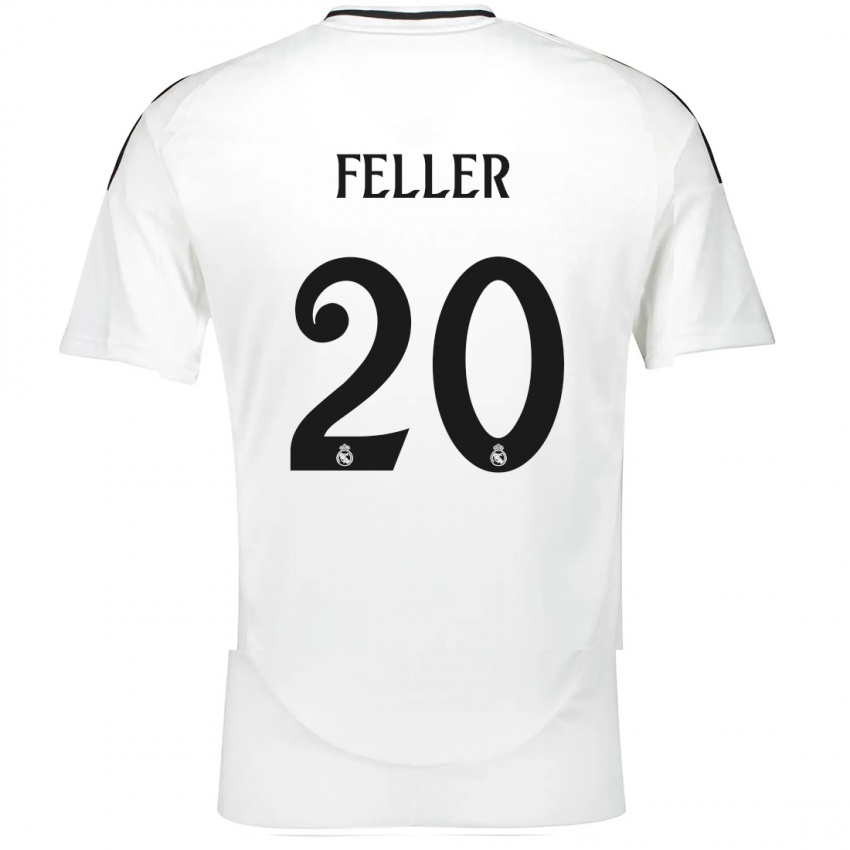 Hombre Camiseta Naomie Feller #20 Blanco 1ª Equipación 2024/25 La Camisa México