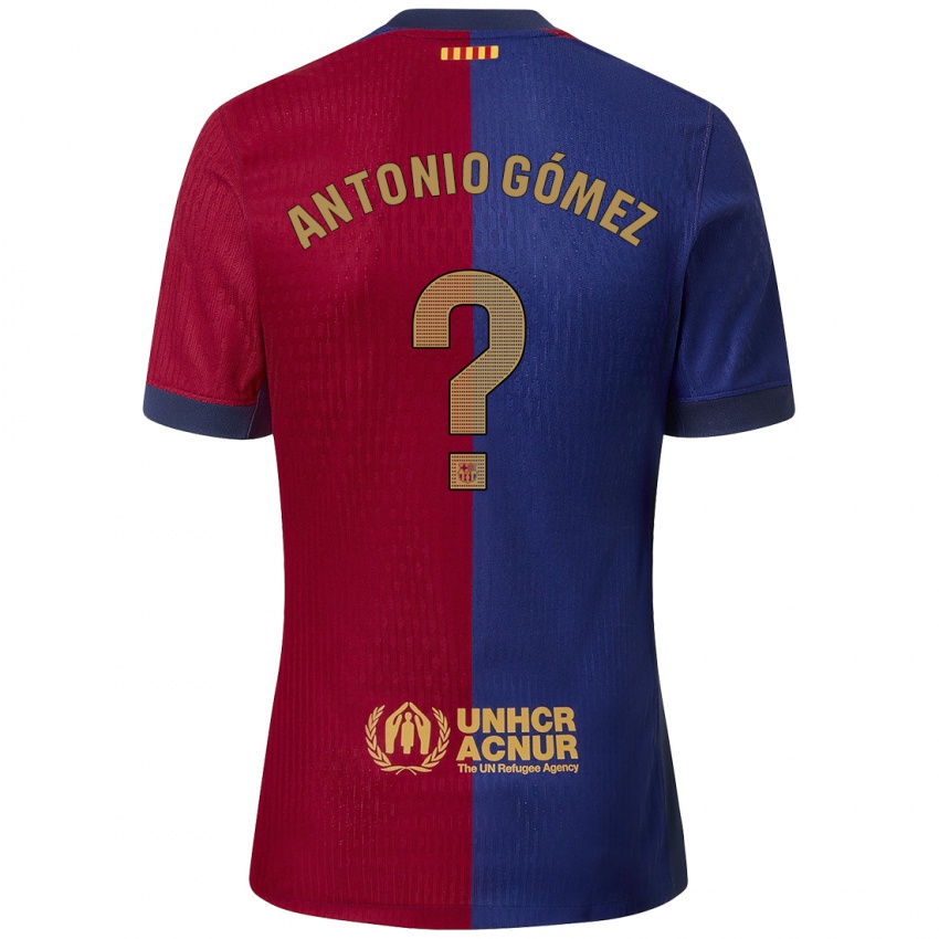 Hombre Camiseta Antonio Gómez #0 Azul Rojo 1ª Equipación 2024/25 La Camisa México