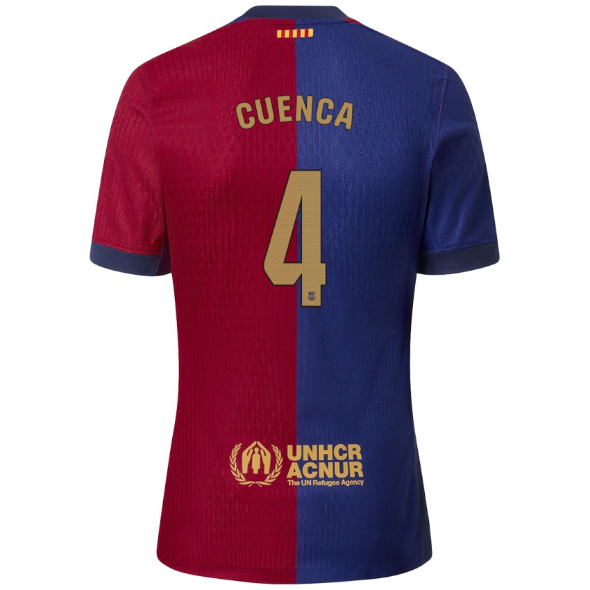 Hombre Camiseta Andrés Cuenca #4 Azul Rojo 1ª Equipación 2024/25 La Camisa México