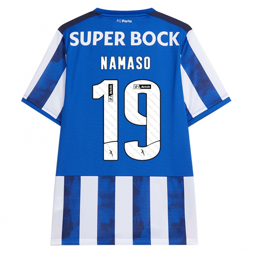 Hombre Camiseta Danny Namaso #19 Azul Blanco 1ª Equipación 2024/25 La Camisa México