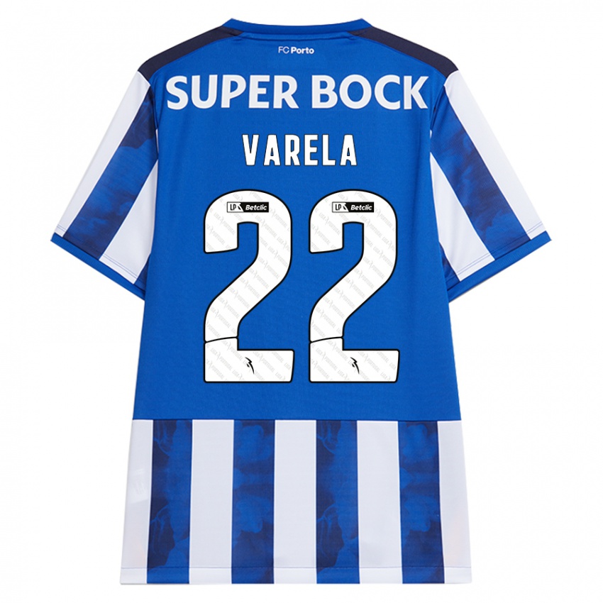 Hombre Camiseta Alan Varela #22 Azul Blanco 1ª Equipación 2024/25 La Camisa México