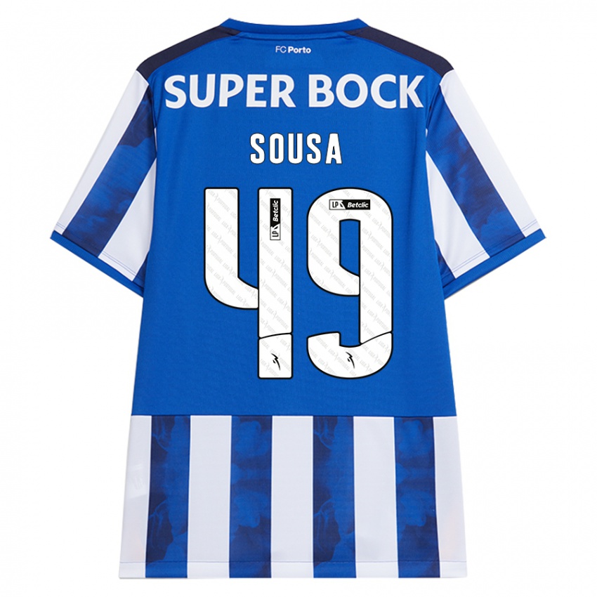 Hombre Camiseta Gonçalo Sousa #49 Azul Blanco 1ª Equipación 2024/25 La Camisa México