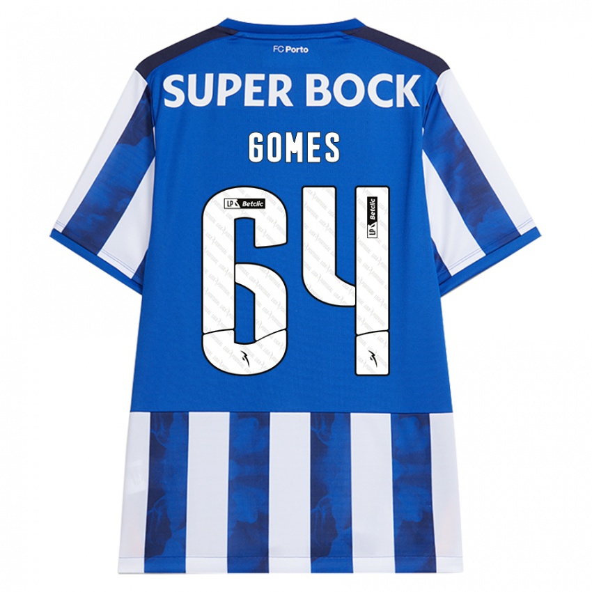 Hombre Camiseta Luís Gomes #64 Azul Blanco 1ª Equipación 2024/25 La Camisa México