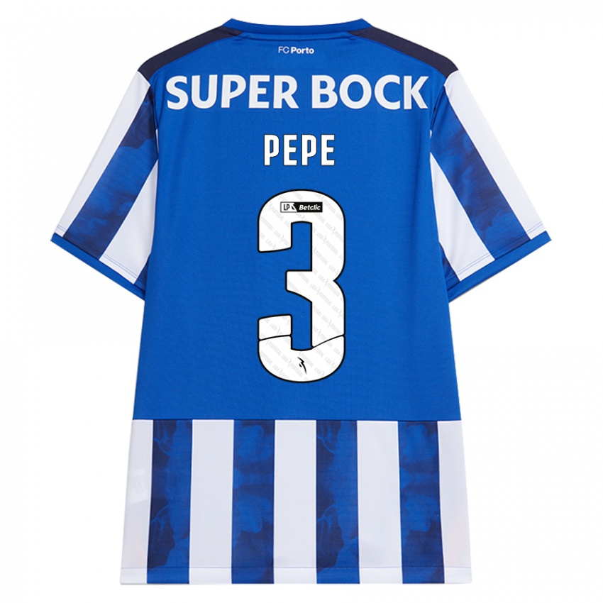 Hombre Camiseta Pepe #3 Azul Blanco 1ª Equipación 2024/25 La Camisa México