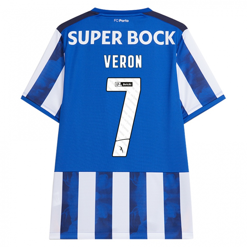 Hombre Camiseta Gabriel Veron #7 Azul Blanco 1ª Equipación 2024/25 La Camisa México